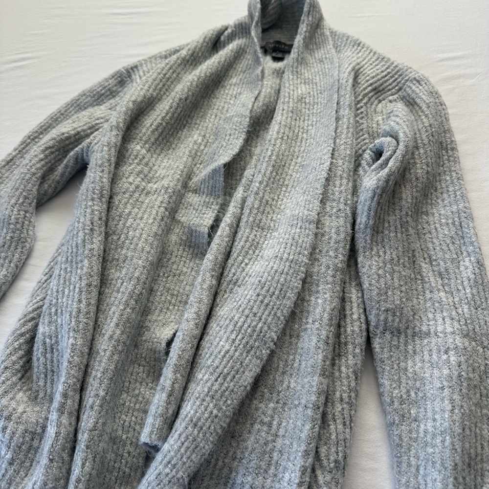 Primark Women’s Light Grey Ribbed Open Cardigan